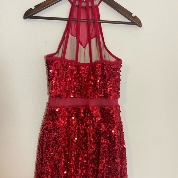 Weissman Dance Costume Red Sparkle CAN'T TURN YOU LOOSE 8809 LA - Picture 6 of 12